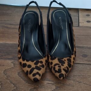 Vionic Women's Leopard Print Slingback Heels